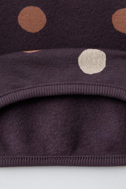 ZARA КОМПЛЕКТ: ТОЛСТОВКА И ЛЕГИНСЫ В ГОРОШЕК, БАКЛАЖАННЫЙ