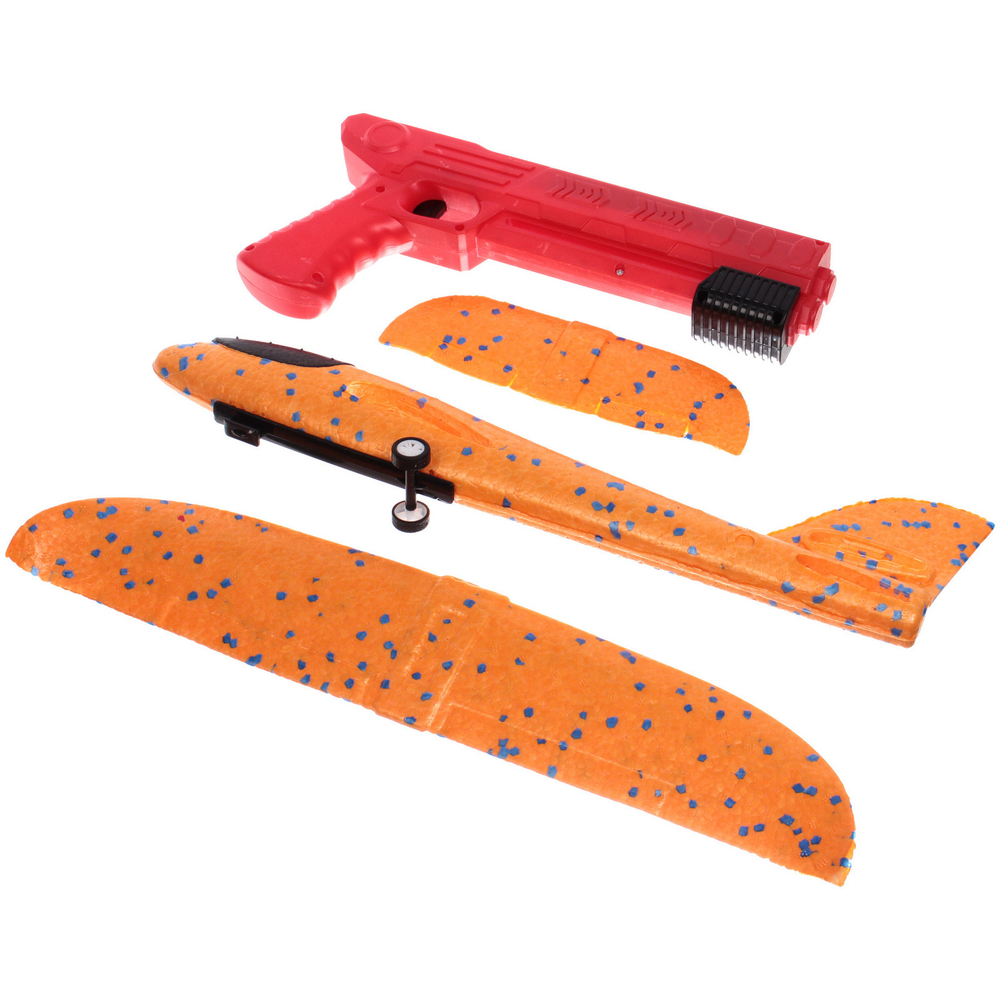 Самолет метательный «Истребитель» 35*37 см, запуск с пистолета, микс