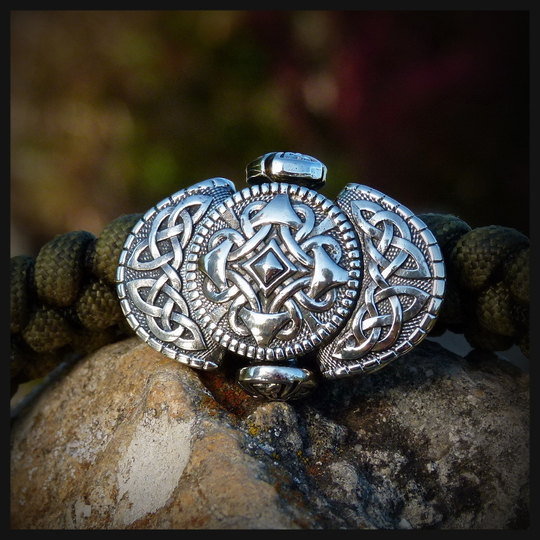 Замок для браслета из паракорда или кожи "Норд" мельхиор