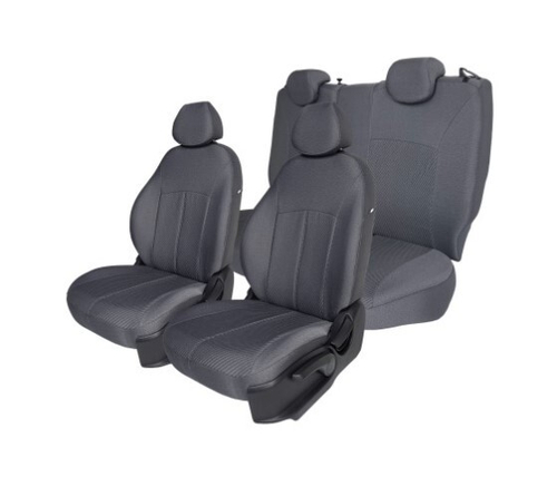 Чехлы на сиденье /2110, 2170 Приора/ до 2014 г. Жаккард серый /эконом/ (разд. задн. спинка) (TREND NEW)