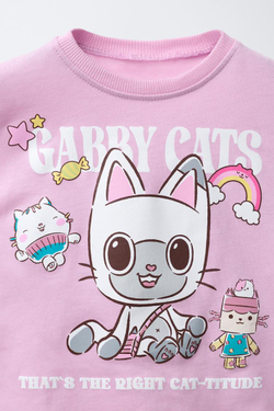 ZARA ЛОНГСЛИВ С РЕЛЬЕФНЫМ ПРИНТОМ GABY´S DOLLHOUSE ® DREAM WORKS, СИРЕНЕВЫЙ