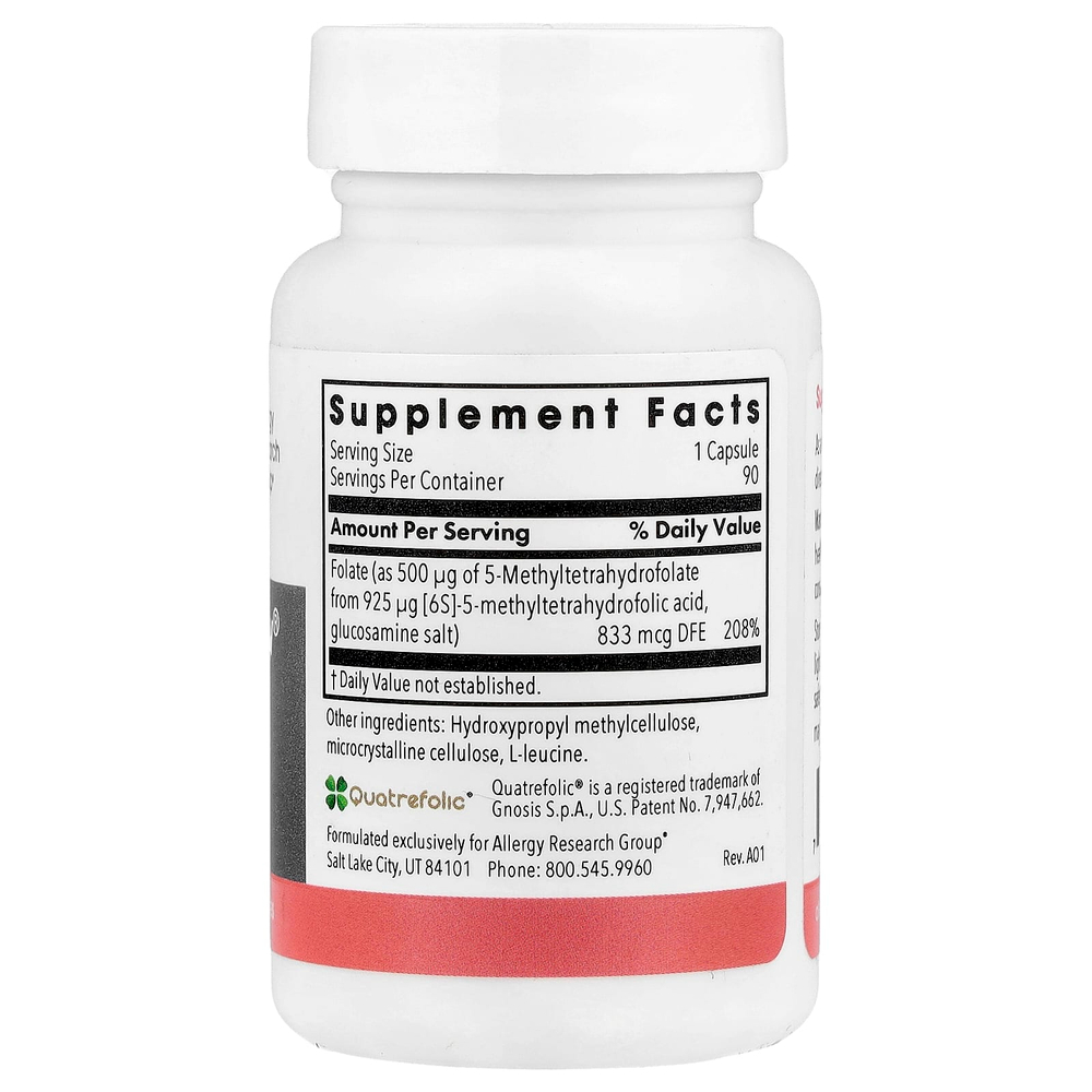 Allergy Research Group, фолат QuatreActiv®, 90 вегетарианских капсул (833 мкг в 1 капсуле)