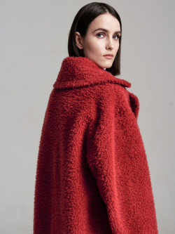 Шуба  чебурашка женская из овечьей шерсти тедди