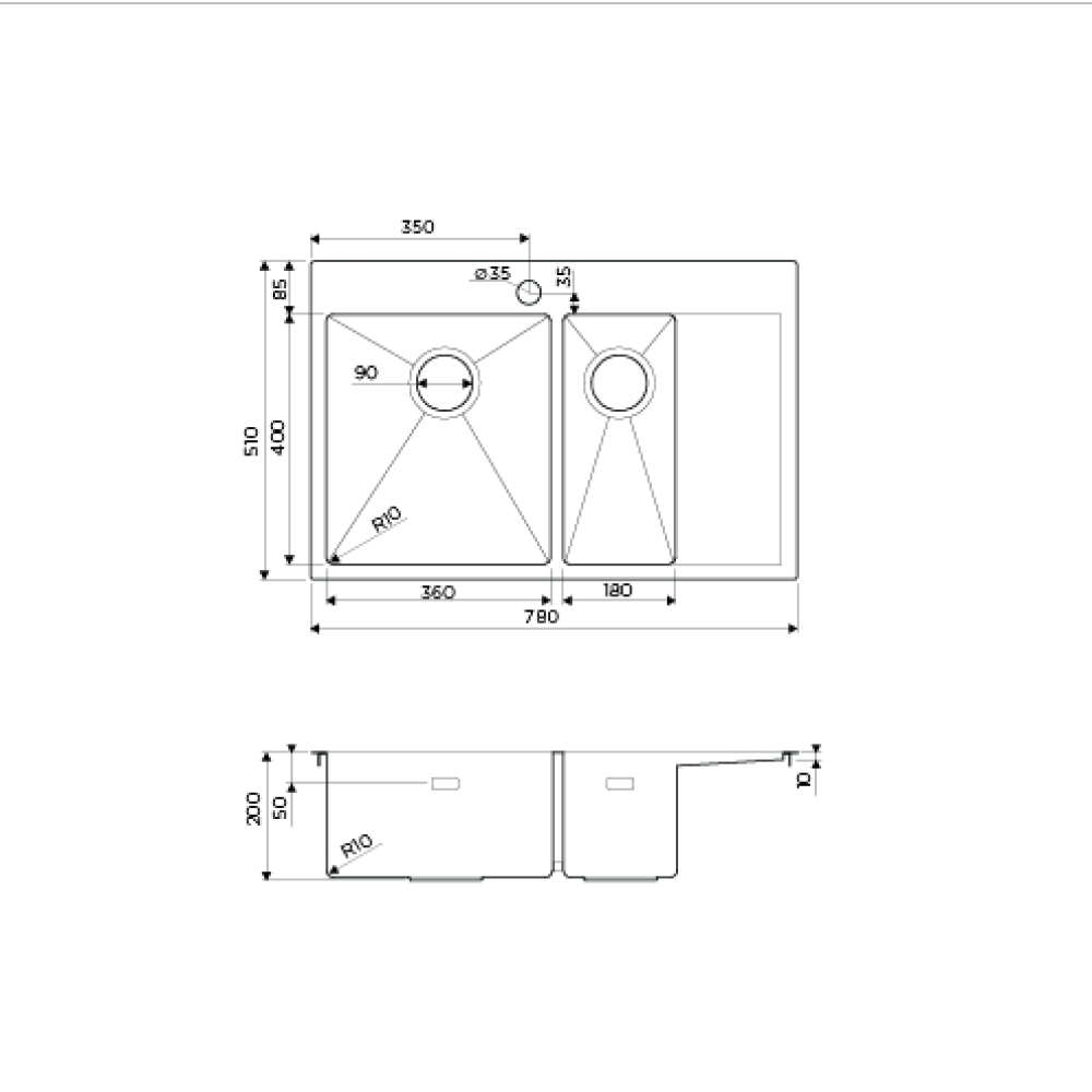 Кухонная мойка Omoikiri Akisame 78-2-IN-L