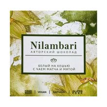 Шоколад Nilambari белый на кешью с чаем матча и мятой, 65 г