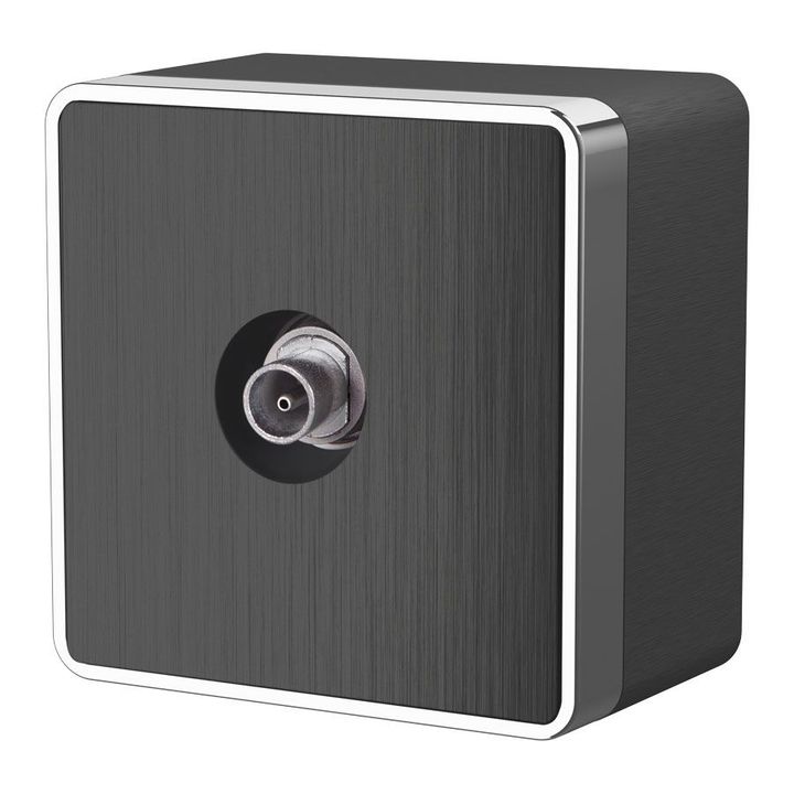 ТВ-розетка оконечная Werkel Gallant графит рифленый W5083004 4690389164736
