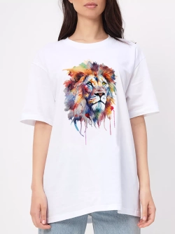 Футболка белая oversize оверсайз с рисунком, принтом