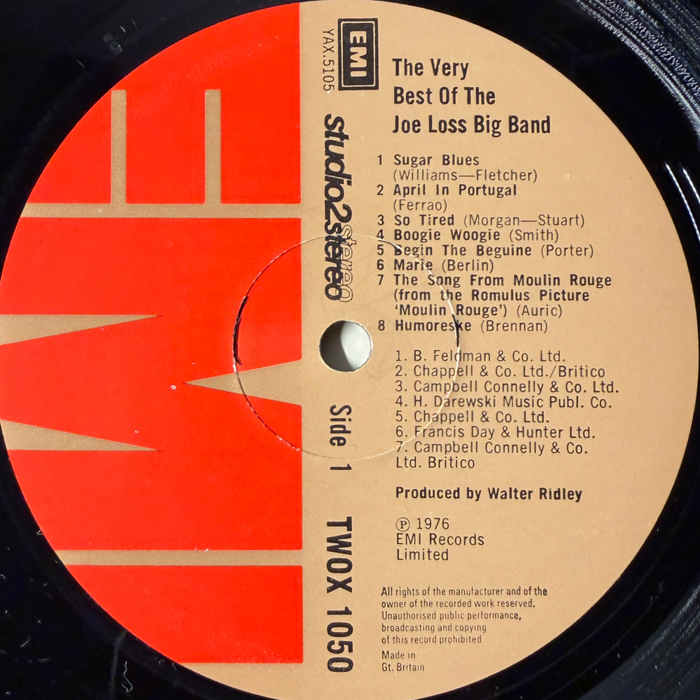 Joe Loss ‎– The Very Best Of The Joe Loss Big Band (Англия 1976г.) Promo