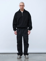 Свитшот с воротником на молнии с начесом (черный)