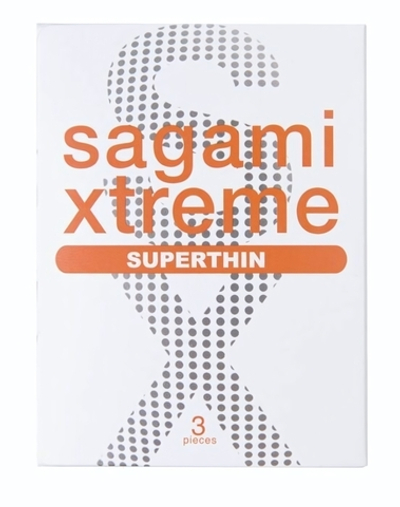 Ультратонкие презервативы Sagami Xtreme Superthin - 3 шт. (Цвет: прозрачный)