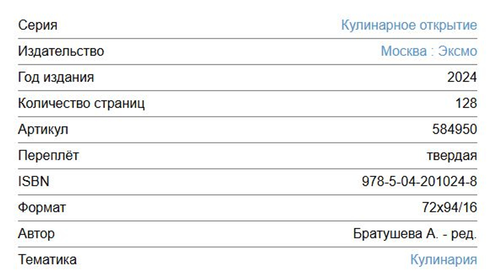 🍽️ Серия «Кулинарное открытие» (Эксмо)