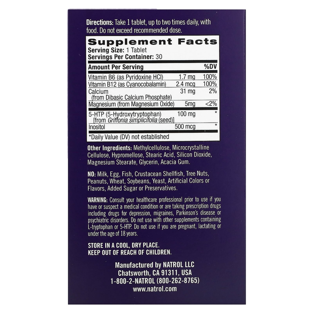 Natrol, ежедневное средство для снятия напряжения, с медленным высвобождением, 30 таблеток