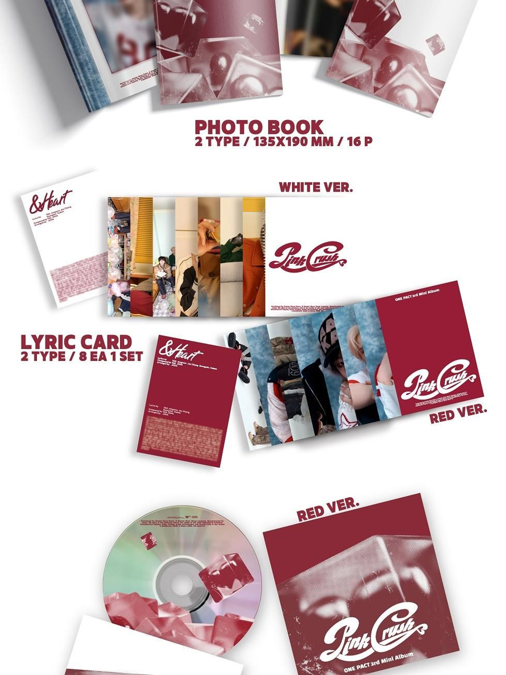 Альбом ONE PACT - PINK CRUSH 3rd Mini Album RANDOM Version