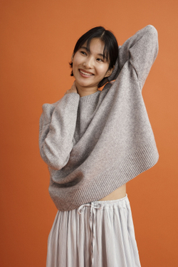 Пуловер Zoe из кашемира с мериносом серого цвета ПРЕДЗАКАЗ