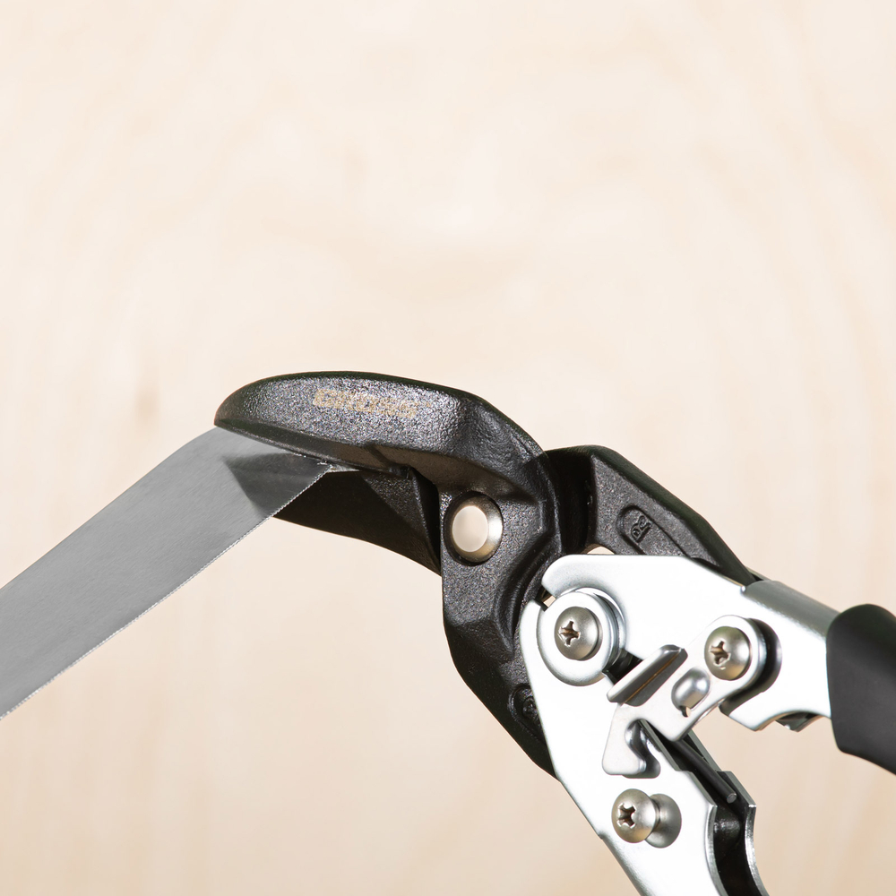 Ножницы по металлу "Piranha", усиленные, 255 мм, прямой и правый рез, сталь СrMo, двухкомпонентные рукоятки Gross