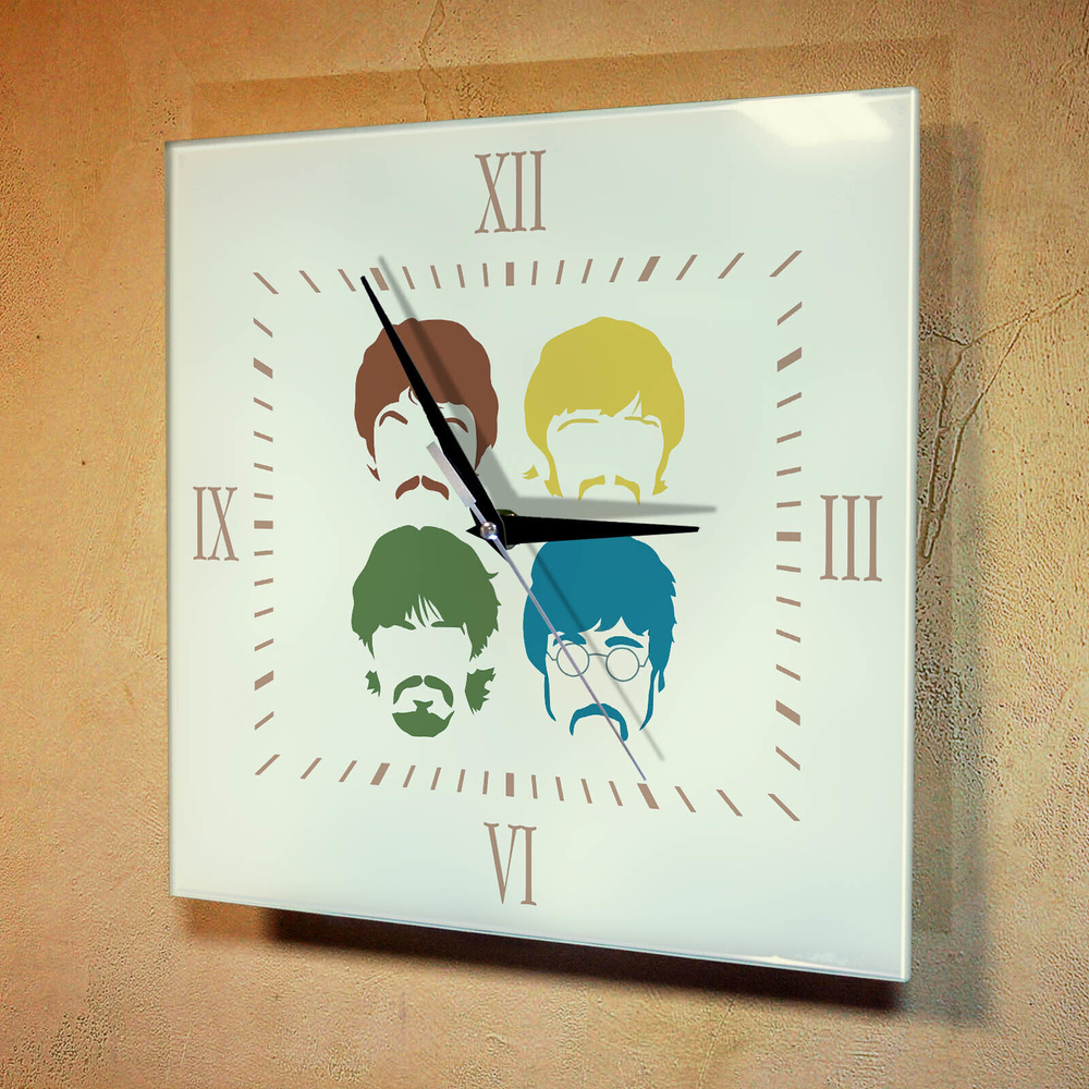 Настенные часы "the beatles faces" Декор для дома, подарок