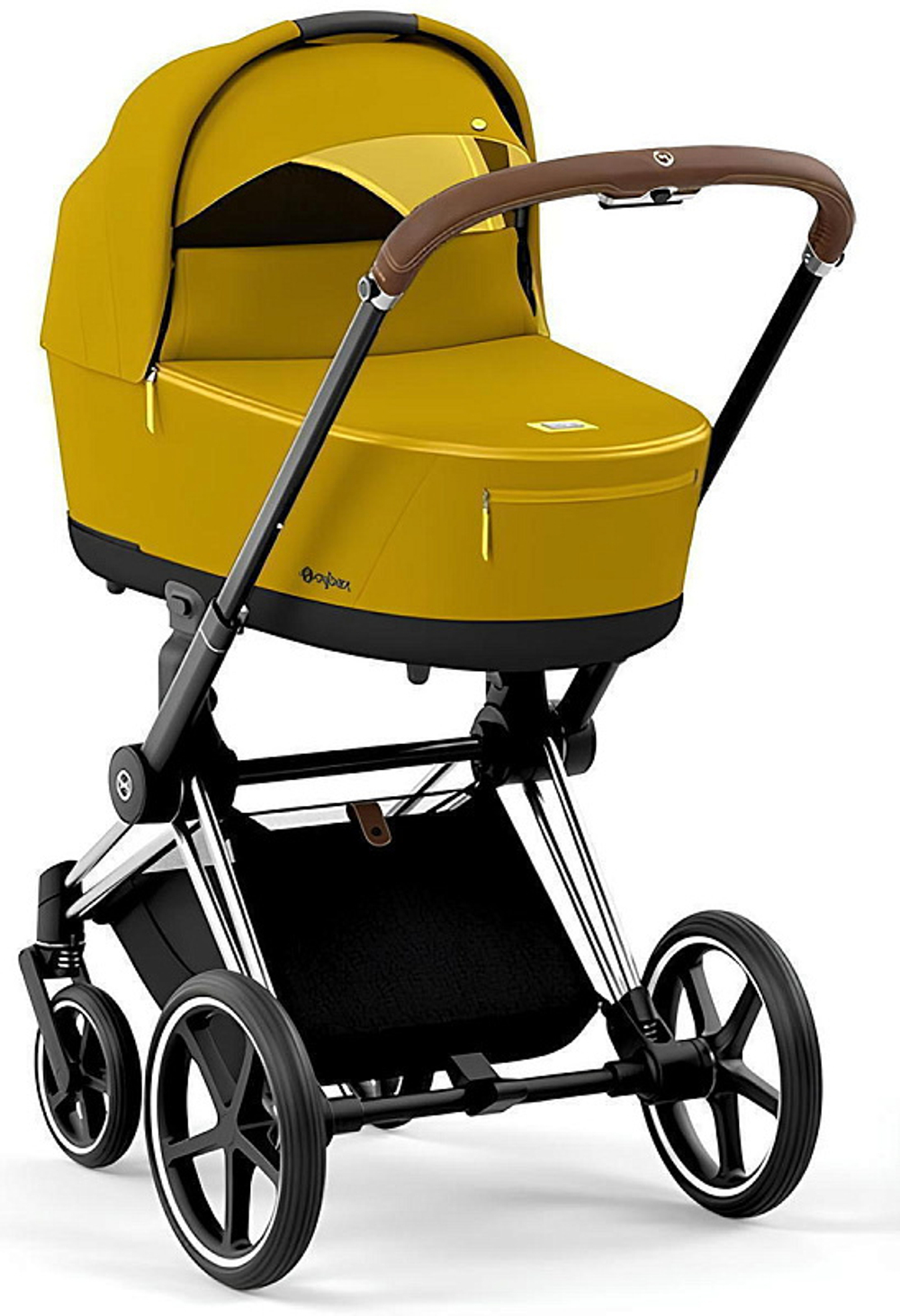 Коляска для новорожденных Cybex Priam IV Chrome Brown Mustard Yellow
