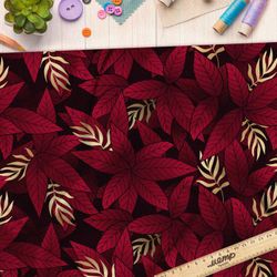 Ткань бифлекс осенние листья