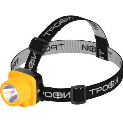 Фонарь налобный светодиодный Трофи TG1 аккумуляторный, яркий, 4V0.5Ah, 1xLED, ЗУ 220V