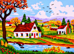 "Деревня"-6259 канва с рисунком