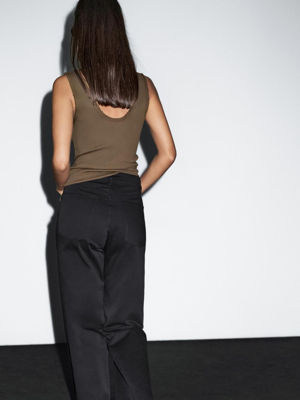 Massimo Dutti Топ из смесового хлопка, кротово-коричневый