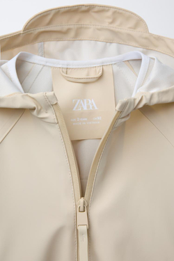 ZARA ЛЕГКИЙ ДОЖДЕВИК WATER REPELLENT, ЦВЕТ СЛИВОЧНОГО МАСЛА