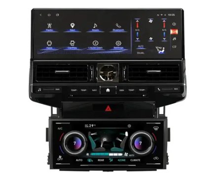 Магнитола для Toyota Land Cruiser 200 2007-2015 (экран климата внизу) - Carmedia ZH-T1601X на Android 12, 8Гб+128Гб, 4G SIM-слот, CarPlay