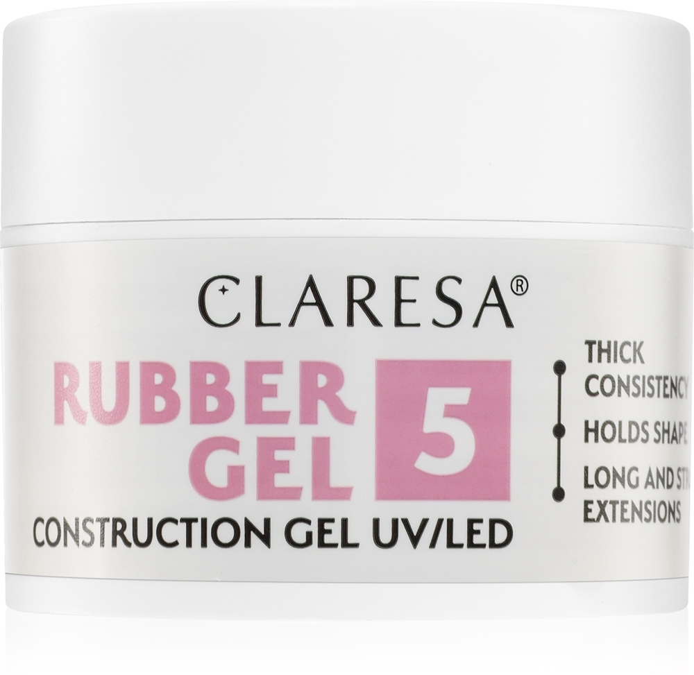 Claresa Rubber Gel Construction Gel UV/LED - Гель-лак для наращивания ногтей, 12 g