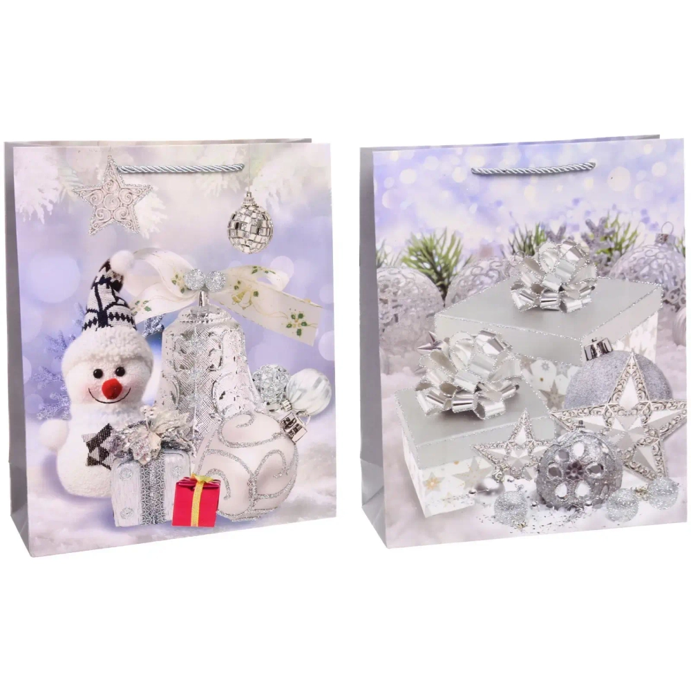 Пакет подарочный «Серебряная сказка» 32*26*10 см, микс