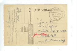 Почтовая карточка Германская полевая почта - Deutsche Feldpost