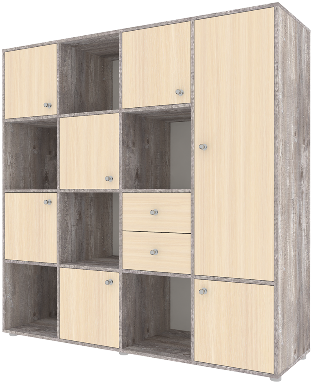 Стеллаж КарИВи Джери 2 Бетон  Дуб Молочный