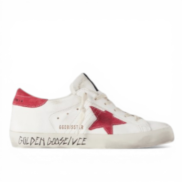 Кеды Golden Goose Superstar suede-trimmed distressed leather sneakers