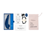 Синий вакуумно-волновой клиторальный стимулятор Womanizer Premium 2 Blueberry WZ212SG5
