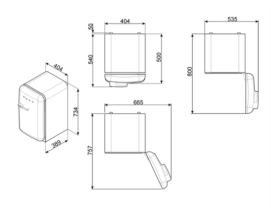 Холодильник Smeg FAB5RUJ2