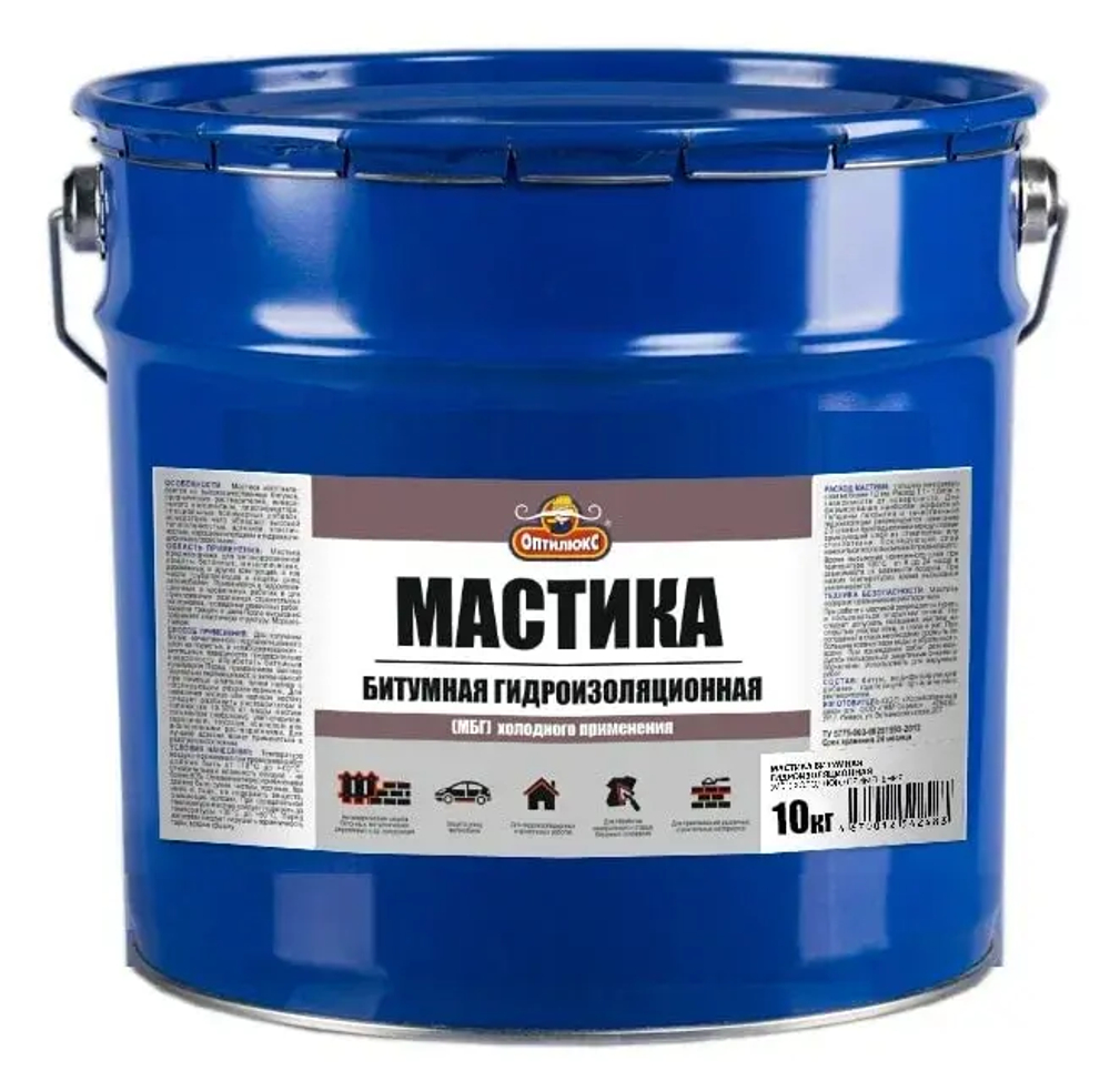 OPTILUX  Мастика Битумная Гидроизоляционная МБГ 10кг (ИжСинтез)