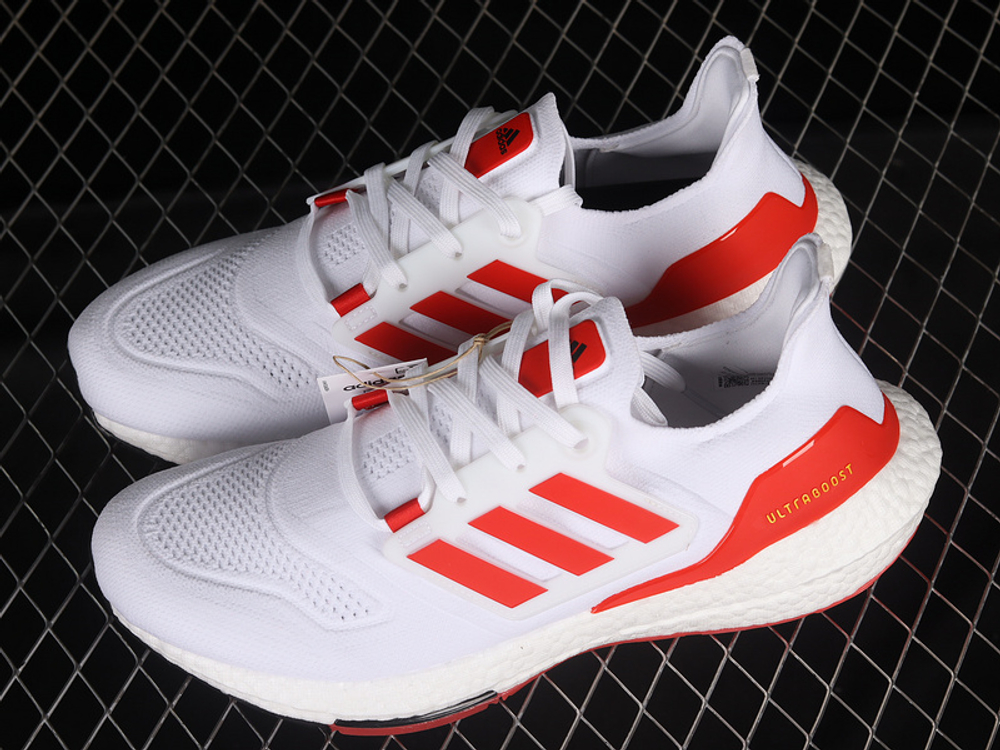adidas Ultra Boost 22 White Vivid Red