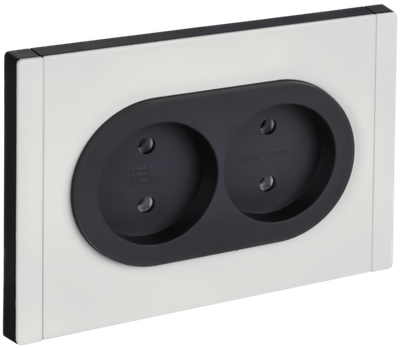 FORTE&PIANO Розетка 2-местная без заземления без защитных шторок безвинтовое крепление 10А FP226M металл белый IEK