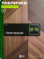 Табличка Пепеговорная, мем лягушка Пепе, шуточная прикольная табличка на дверь и стену, нишевая, декор для офиса и дома, серия COSMO DECOR, 30х10 см, Айдентика Технолоджи