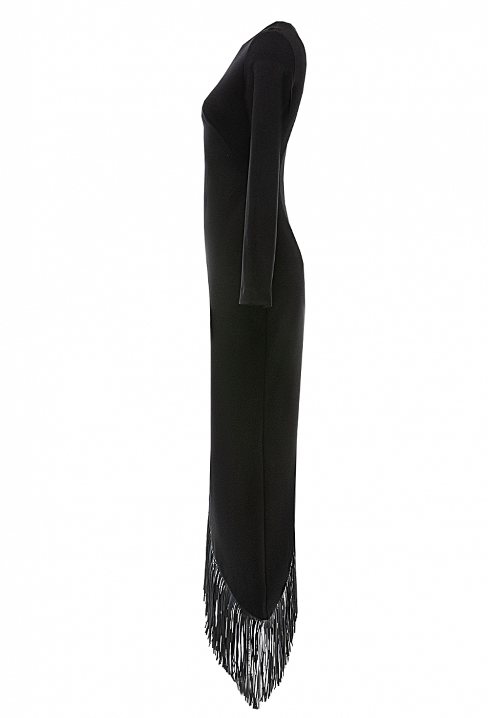 Платье-футляр с одним длинным рукавом черное 03-01-23 SS