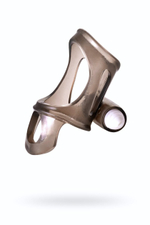 Дымчатая насадка на пенис Toyfa XLover с вибропулей (Цвет: дымчатый)