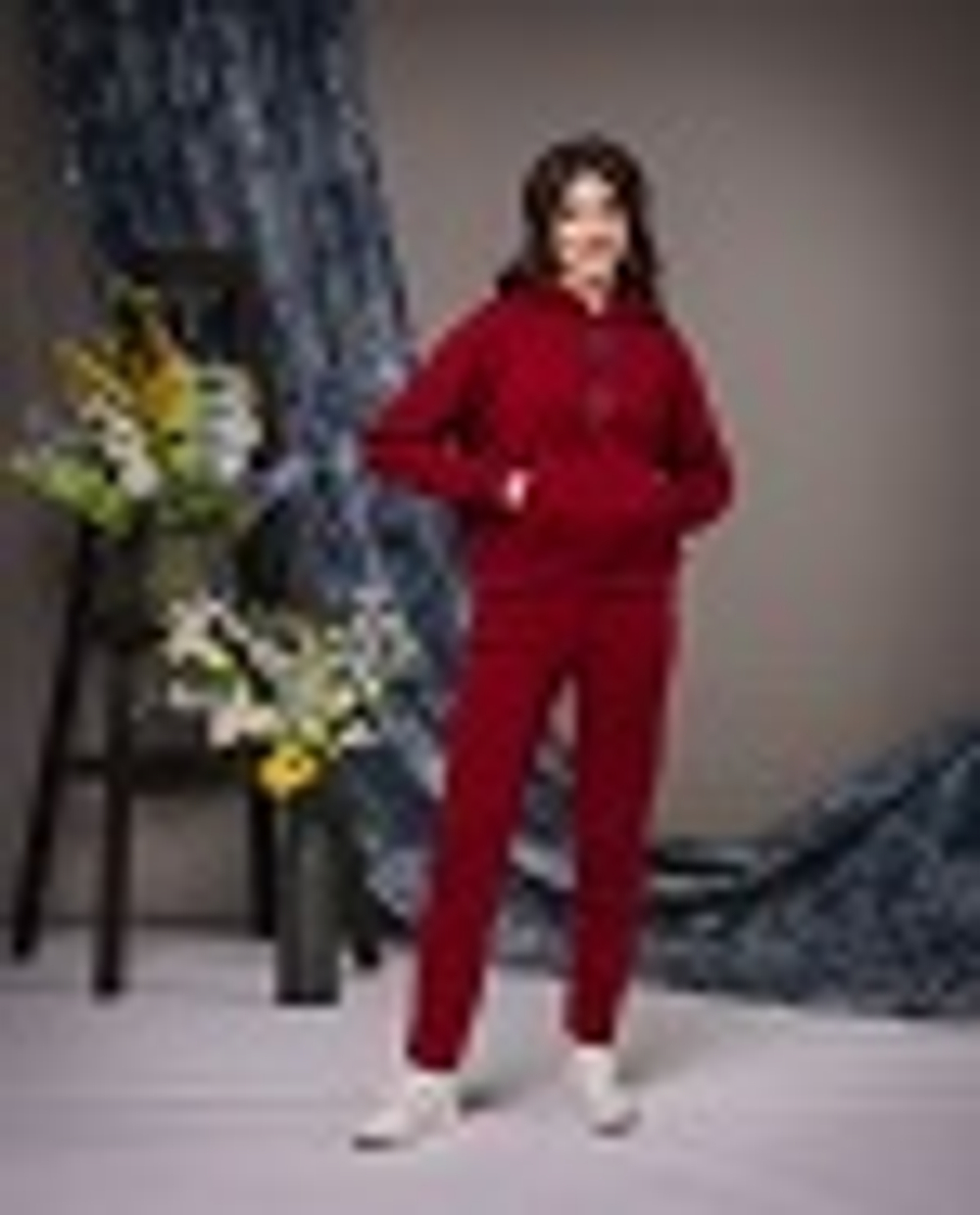 08-02-22 SS Спортивный костюм с брюками бордовый M