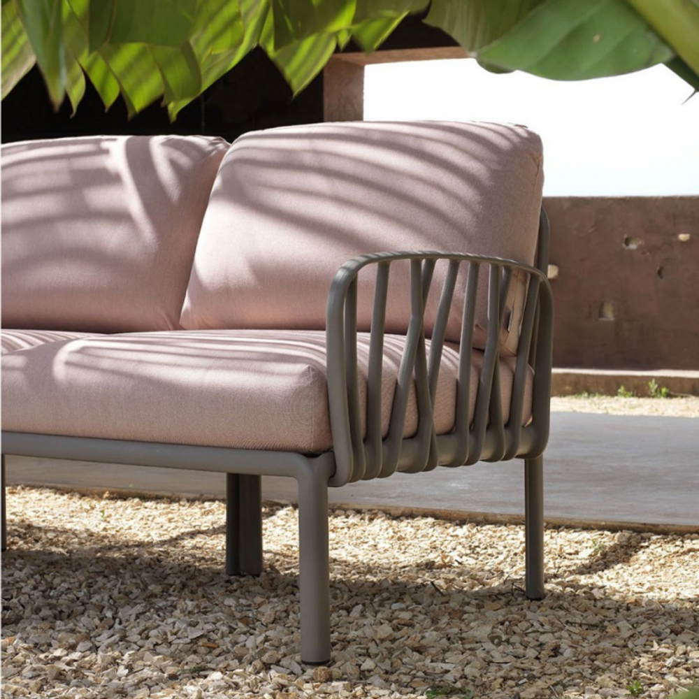 Диван пластиковый с подушками Nardi Komodo 3, тортора, розовый