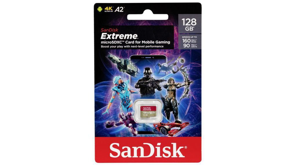 Карта памяти SanDisk Extreme Pro microSDXC 128 ГБ UHS-I, V30, A2, U3