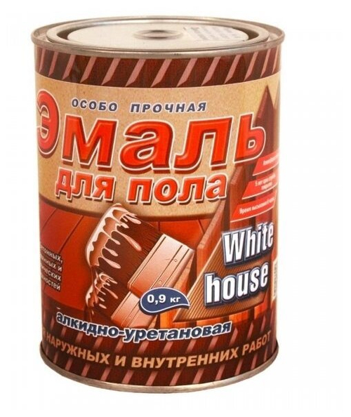Эмаль для пола 0,9 кг алкид-уретан темн.беж. White house