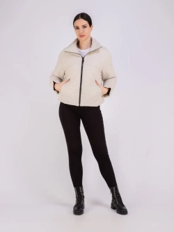 Куртка женская кожаная натуральная стеганая короткая Турция