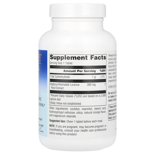 Planetary Herbals, DGL, 380 мг, 100 жевательных таблеток