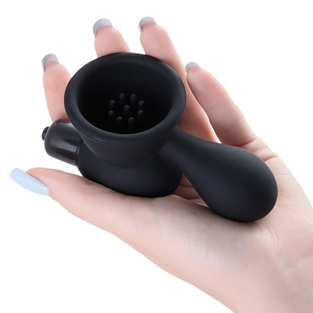 Черные вибро-присоски стимуляторы на соски ToyFa Basic 889010