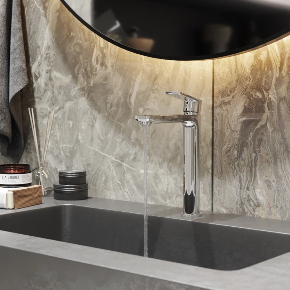 Смеситель для умывальника 35k MIXLINE ML26-042 "Life" высокий излив