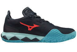 Мужские кроссовки теннисные Mizuno Wave Enforce Tour CC - collegiate blue/soleil/tanager turquoise