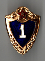Нагрудный знак Солдатской классности СССР "1 класс" , тяжелый метал, эмаль, булавка